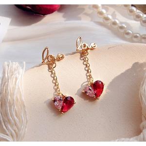 ピアス レディース ハート 韓国 アクセサリー ビジュー 大ぶり : 毒