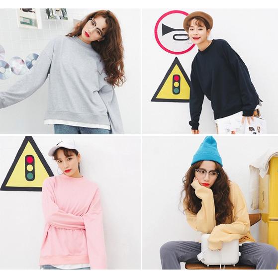 トレーナー レディース 韓国ファッション 重ね着風 長袖 パステルカラー 春夏秋冬
