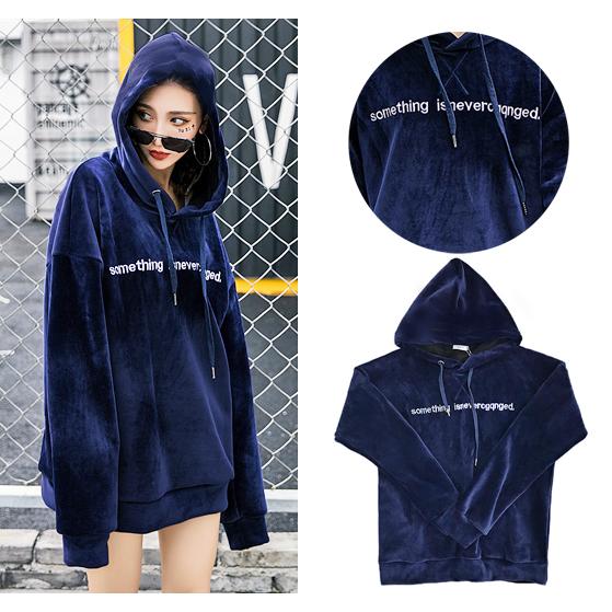 ベロア パーカー レディース ストリート系 長袖 トップス 原宿系 韓国ファッション