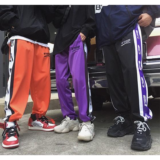 パンツ レディース メンズ 韓国ファッション サイド ライン ストリート系 ジャージ M L XL