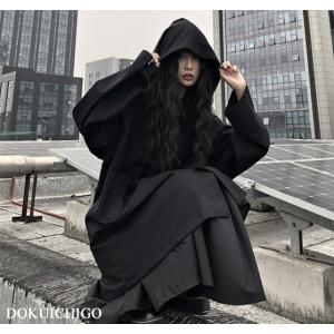 パーカー ジャケット レディース メンズ モード系 黒 ゴシック 韓国 原宿 個性的 パンク｜dokuichigo