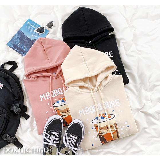 パーカー レディース 韓国 長袖 タピオカ 原宿系