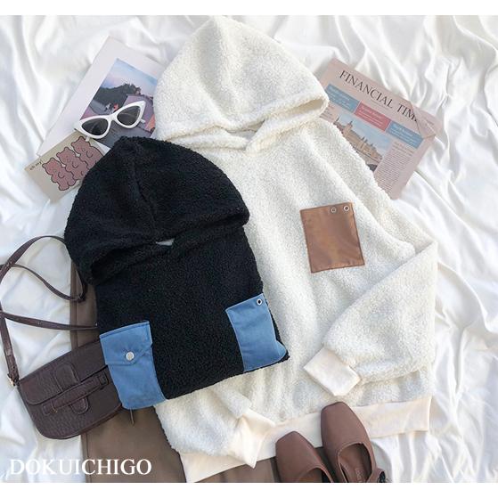 ボア パーカー レディース もこもこ ボアブルゾン 長袖 韓国