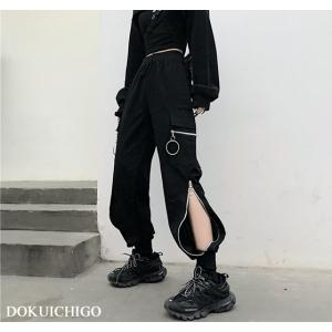 チャック 個性的 レディース メンズ パンツ スウェット ストリート系 韓国｜dokuichigo