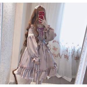 ロリータファッション ワンピース 長袖 服 レ...の詳細画像2