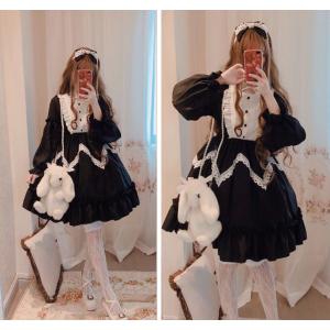 ロリータファッション ワンピース 服 長袖 レ...の詳細画像4