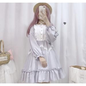 ロリータファッション ワンピース 服 長袖 レ...の詳細画像5