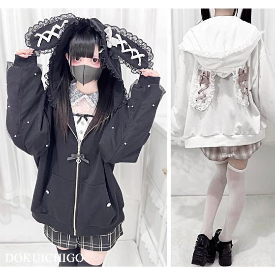 うさ耳パーカー 地雷系 ロリータファッション 量産型 LOLITA ゆめかわいい
