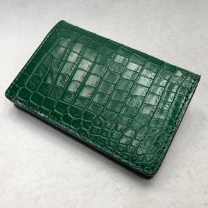 222 シャムクロコダイル長財布 肚クロコ顎下 ダークブラウンマット