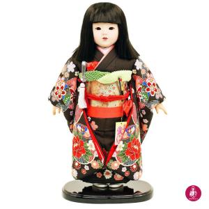 四代目 松乾齋東光 伝統工芸品 市松人形 座り市松 抱き人形 横幅22cm