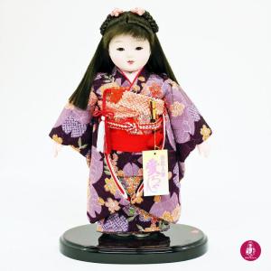 市松人形13号 駒 金彩 蝶々柄 女の子 いちまつ人形 : 雛人形-五月人形