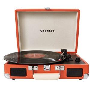 モダン＆アクティブなトランク型ポータブルターンテーブル　 オレンジ 　Crosley