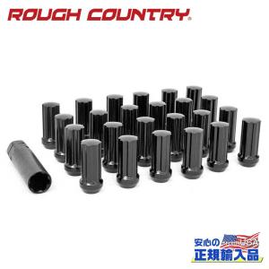 [ROUGH COUNTRY(ラフカントリー)] ラグナットセット ブラック M12×1.25 24個 汎用/1212524BLK