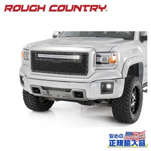 [ROUGH COUNTRY(ラフカントリー)]30インチ LEDライトバー付き メッシュグリル ブラックシリーズ アンバーDRL付き GMC シエラ 1500/70190BDA