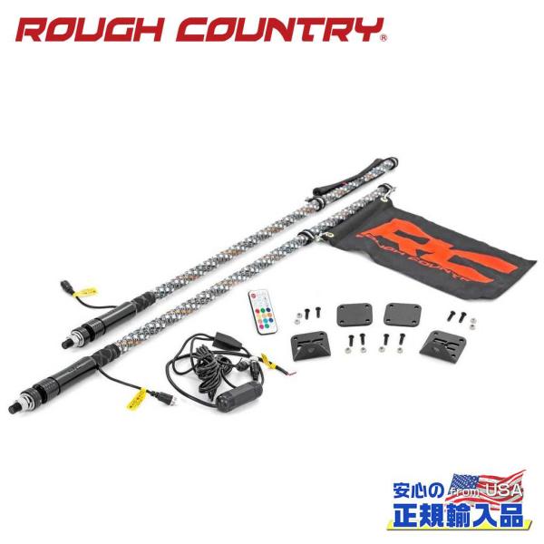 [ROUGH COUNTRY(ラフカントリー)正規品]LEDライト付き ウィップマウント ホンダ タ...