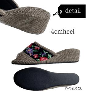 スリッパ ヒール 4cm ヒールスリッパ ルー...の詳細画像4