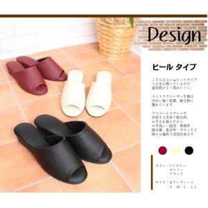 ヒールスリッパ レザー 合皮 コントラクトレザ...の詳細画像1