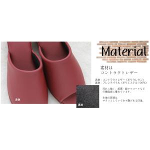 ヒールスリッパ レザー 合皮 コントラクトレザ...の詳細画像3