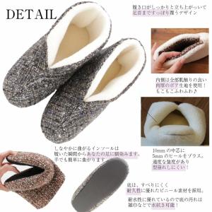 スリッパ ルームブーツ 冬用 日本製 ツイード...の詳細画像5