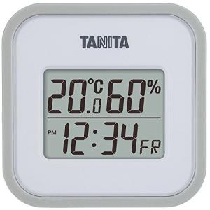 タニタ 温湿度計 時計 カレンダー 温度 湿度 デジタル 壁掛け 卓上 マグネット グレー TT-558 GY｜domarushop