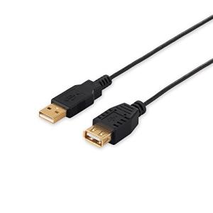 BUFFALO USB2.0延長ケーブル (A to A) スリムタイプ ブラック 1m BSUAASM210BK｜domarushop