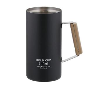 ベストコ 缶ホルダー タンブラー 保冷 ジョッキ ビール 740ml ブラック NQ-0010 HOLD CUP｜domarushop