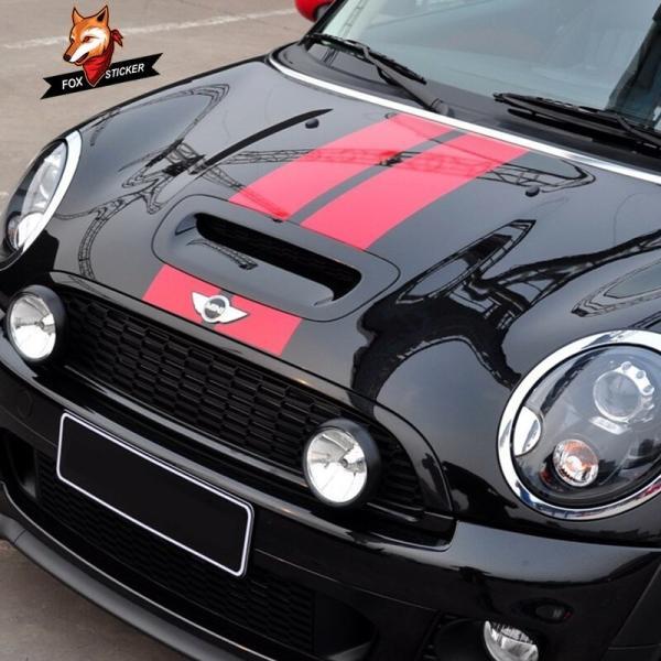 自動ストライプフードデカールステッカーカースタイリングスポーツスタイリング車のステッカーミニクーパー...