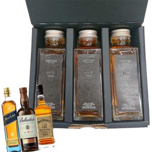 CHOTTO BAR ウィスキープレミアムギフトセット100ml×3本セット［ジョニブルー バランタイン30年 ジャック ゴールド 敬老の日 父の日 バレンタイン 量り売り］｜don-online01