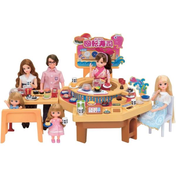 タカラトミー リカちゃん くるくる回転寿司 着せ替え お人形 おままごと おもちゃ 3歳以上 玩具安...
