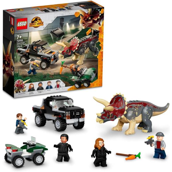 レゴ LEGO ジュラシック・ワールド トリケラトプスのトラック襲撃 76950 おもちゃ ブロック...