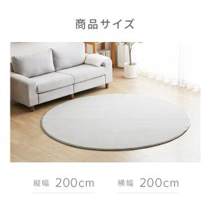 ラグ 洗える 円形 200×200 北欧 低反...の詳細画像4
