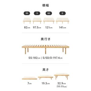 すのこベッド ベッド セミダブル ベッドフレー...の詳細画像3