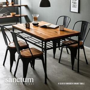 ダイニングテーブル 4人掛け おしゃれ カフェ カフェ用 食卓テーブル 木製テーブル 幅120cm×75cm×高さ76cm 無垢材 天然木 ヴィンテージ｜don2