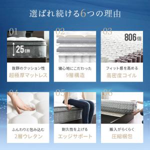 超極厚 25cm ポケットコイル マットレス ...の詳細画像1