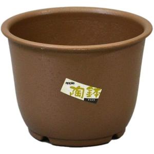 陶鉢 輪型3.5号 きん茶 アップルウェアー 植木鉢 プランター サボテン コーデックス アガベ｜ドンドンエース