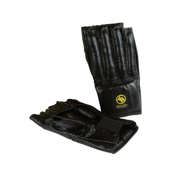 【マーシャルワールド】ナックル型パンチンググローブ・M・黒　(オープンフィンガー)（PG36-M-B...