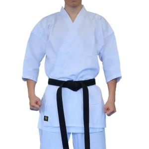 【マーシャルワールド】純白フルコンタクト空手着・5号（白帯付）（KU15-5） 空手道着 軽量 初心者用 入門用 夏用道着 動きやすい 通気性良好 練習着｜ドンドンマーケット