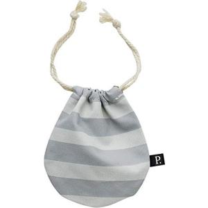 現代百貨 Gendai Hyakka デザイン小物 GRAY W9×H10cm Pikku ミニ巾着 ボーダー A393GY × 3個 (母の日 プレゼント 入園祝い 入学祝い かわいい おしゃれ)