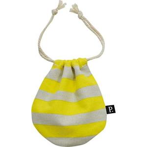 現代百貨 Gendai Hyakka デザイン小物 YELLOW W9×H10cm Pikku ミニ巾着 ボーダー A393YE × 3個