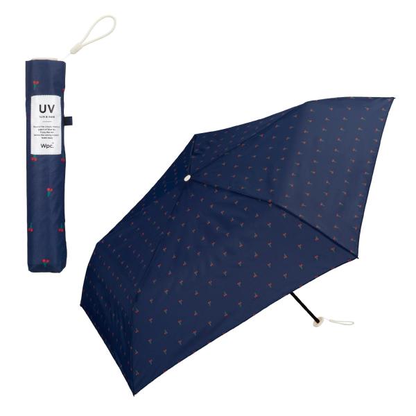 Wpc. ワールドパーティー 雨傘 Air-Light チェリー ミニ ネイビー 55cm 超軽量 ...
