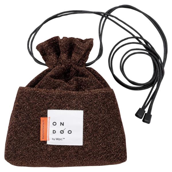 Wpc. ワールドパーティー ONDOO ラメ2way巾着バッグ ブラウン オンド メタリック ラメ...