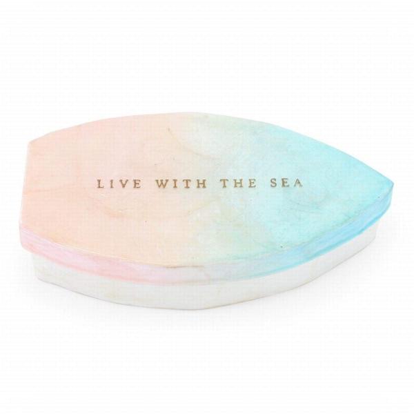 トモコーポレーション サーフボード型 カピス貝 小物入れ お土産 インテリア アクアピンク (プレゼ...