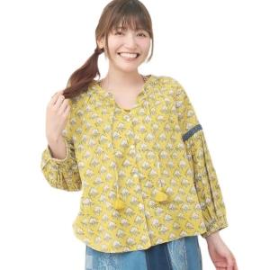 トモコーポレーション Shanti Shanti ブロックプリントブラウス WEB限定 イエロー FREE (母の日 入園祝い かわいい おしゃれ お返し)の商品画像