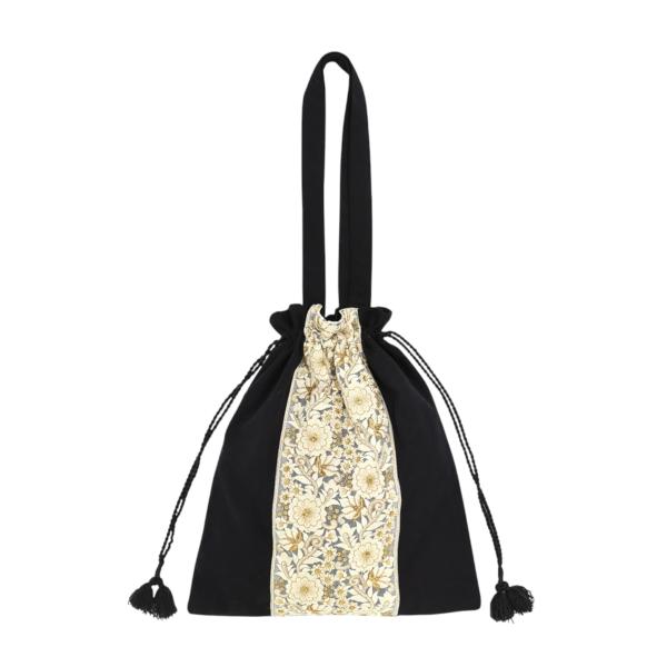 トモコーポレーション インド刺繍リボン A4 トートバッグ チャコール インド刺繍 インドリボン 3...