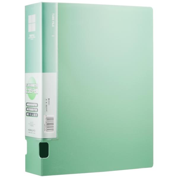 KOKUYO コクヨ ファイル チューブファイル 発泡PPシート表紙 A4 2穴 600枚収容 緑 ...