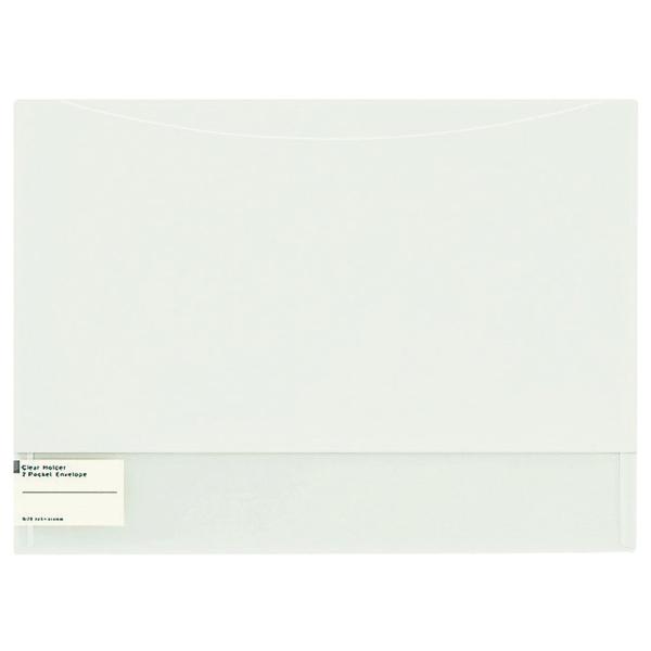 KOKUYO コクヨ クリヤーホルダー 2ポケット エンベロープ A4横 透明 フ-5770T