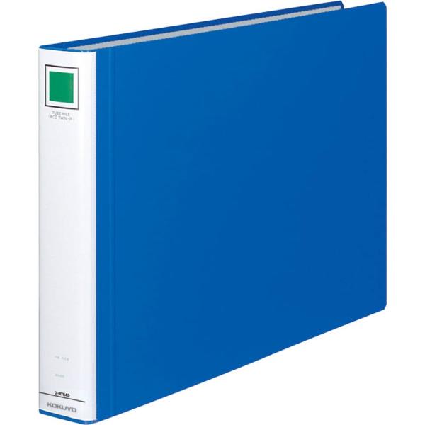 KOKUYO コクヨ ファイル パイプ式ファイル エコツインR 両開き A3 2穴 400枚収容 青...
