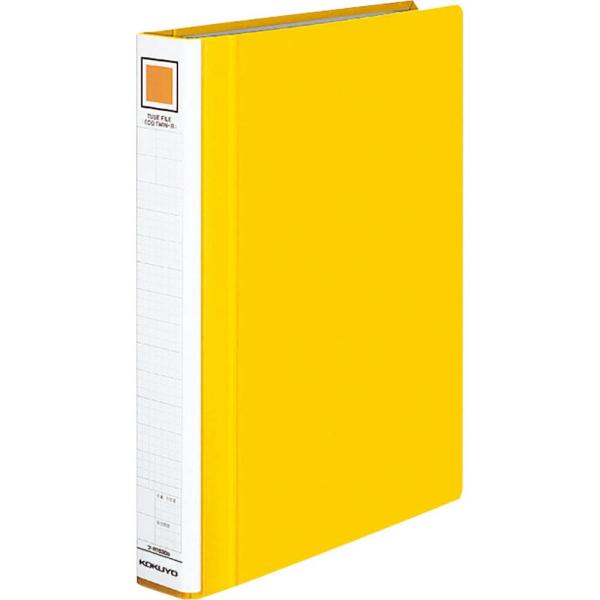 KOKUYO コクヨ ファイル パイプ式ファイル エコツインR 両開き A4 2穴 300枚収容 黄...