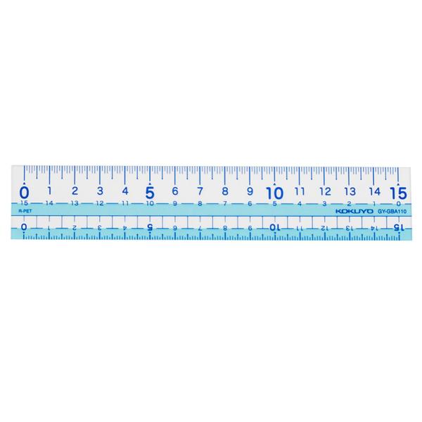KOKUYO コクヨ 直線定規 まなびすと 再生PET樹脂製 15cm GY-GBA110B