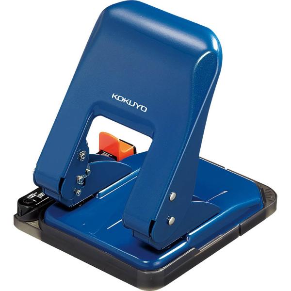 KOKUYO コクヨ 穴あけパンチ 2穴 ラクアケ 用紙サイズガイド付 37枚 青 PN-G37B